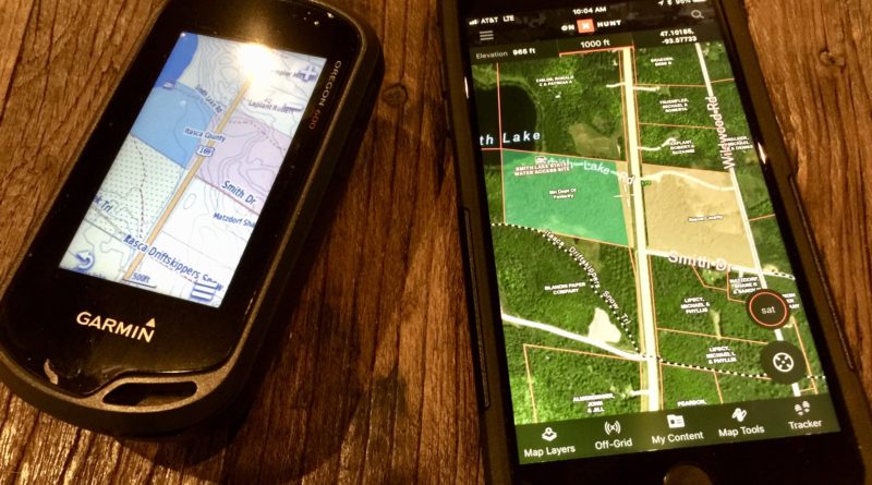 Garmin GPS and iPhone 8 Plus running On X Hunt