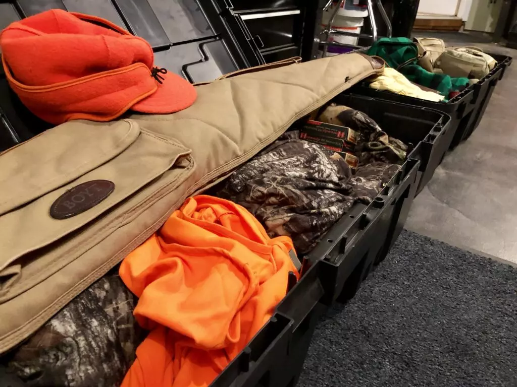 Plano Sportsman Trunks with deer hunting gear