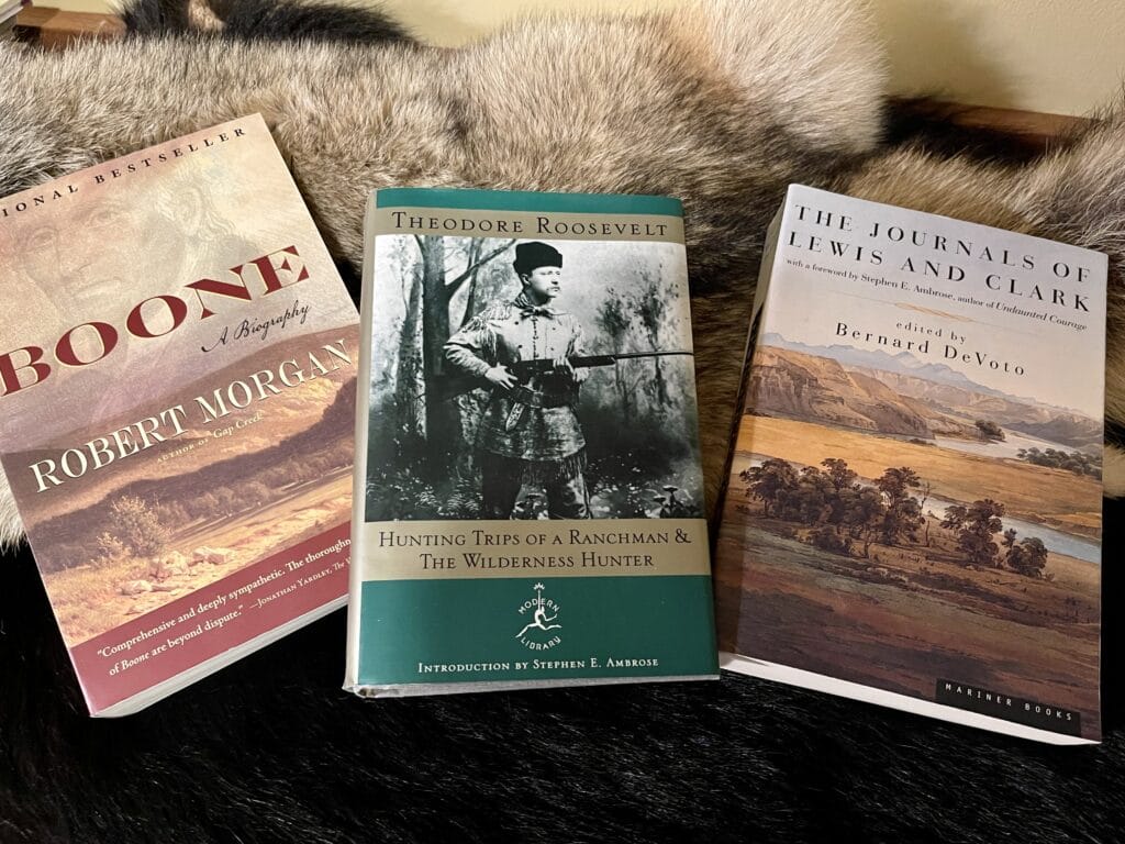 Books on Theodore Roosevelt, Daniel Boone and Lewis and Clark