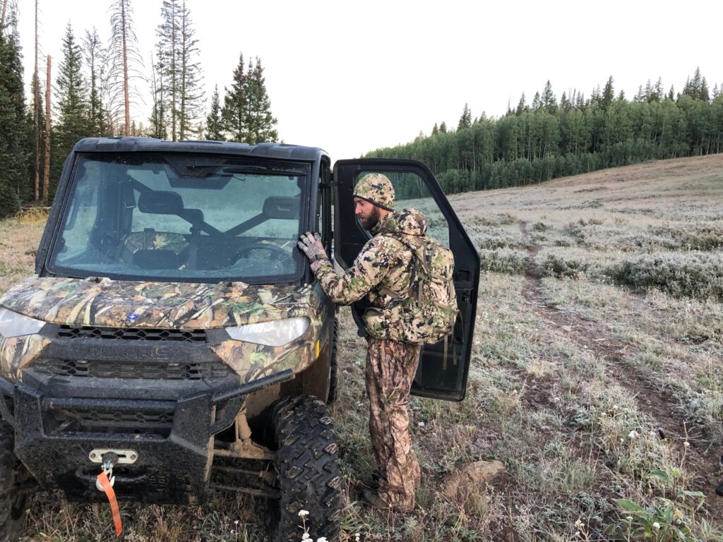 Hunter and a Polaris Ranger UTV