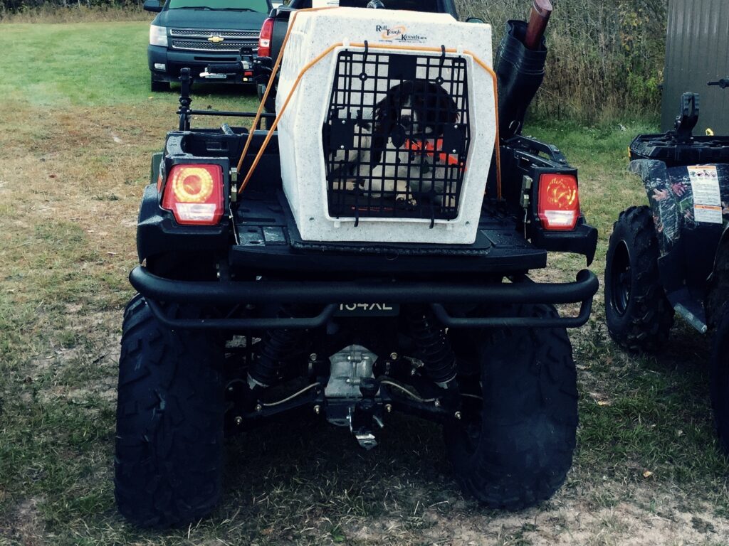 Polaris X2 ATV with dog kennel