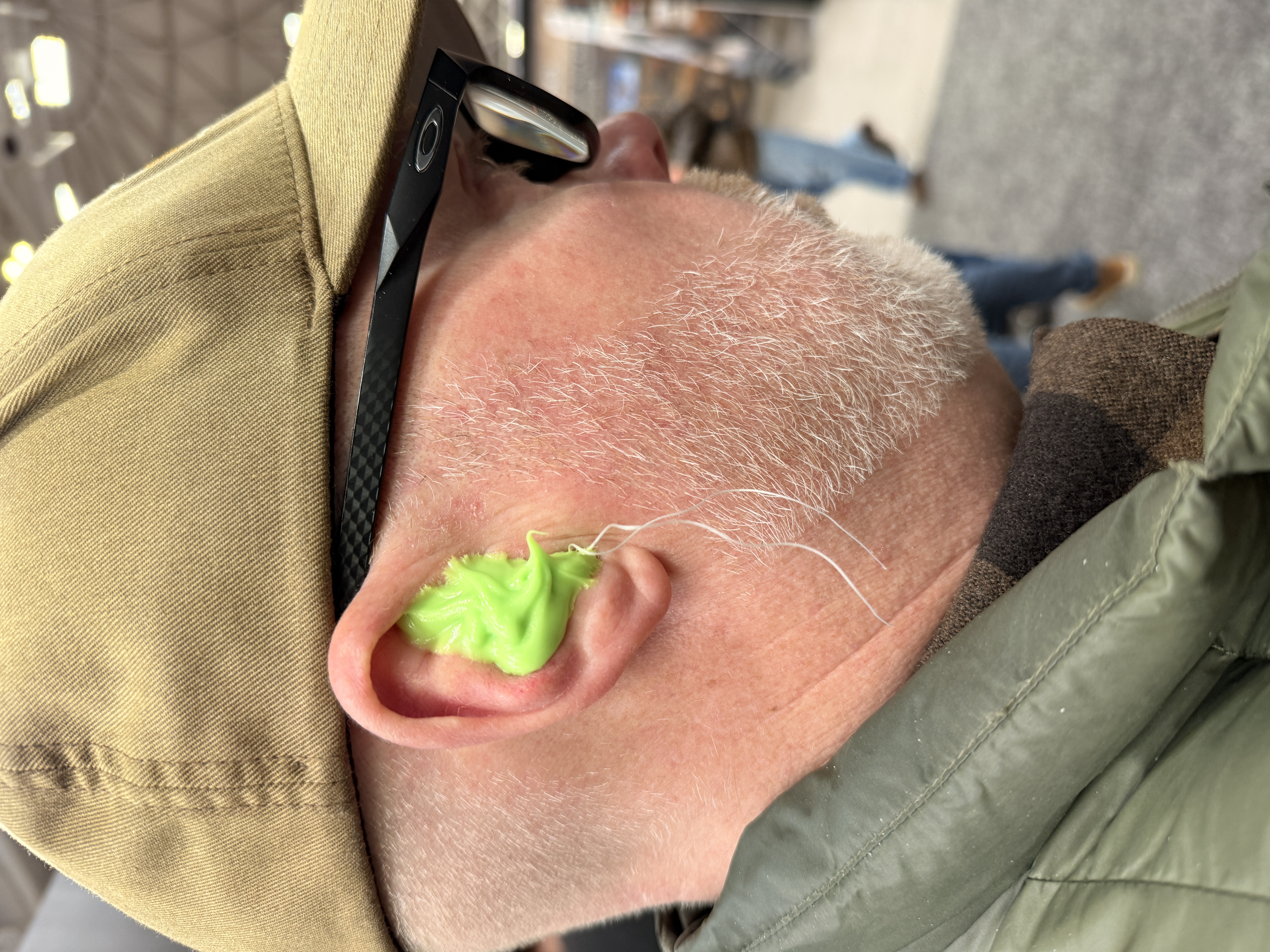 The goop needs to set up for a couple of minutes before removal.