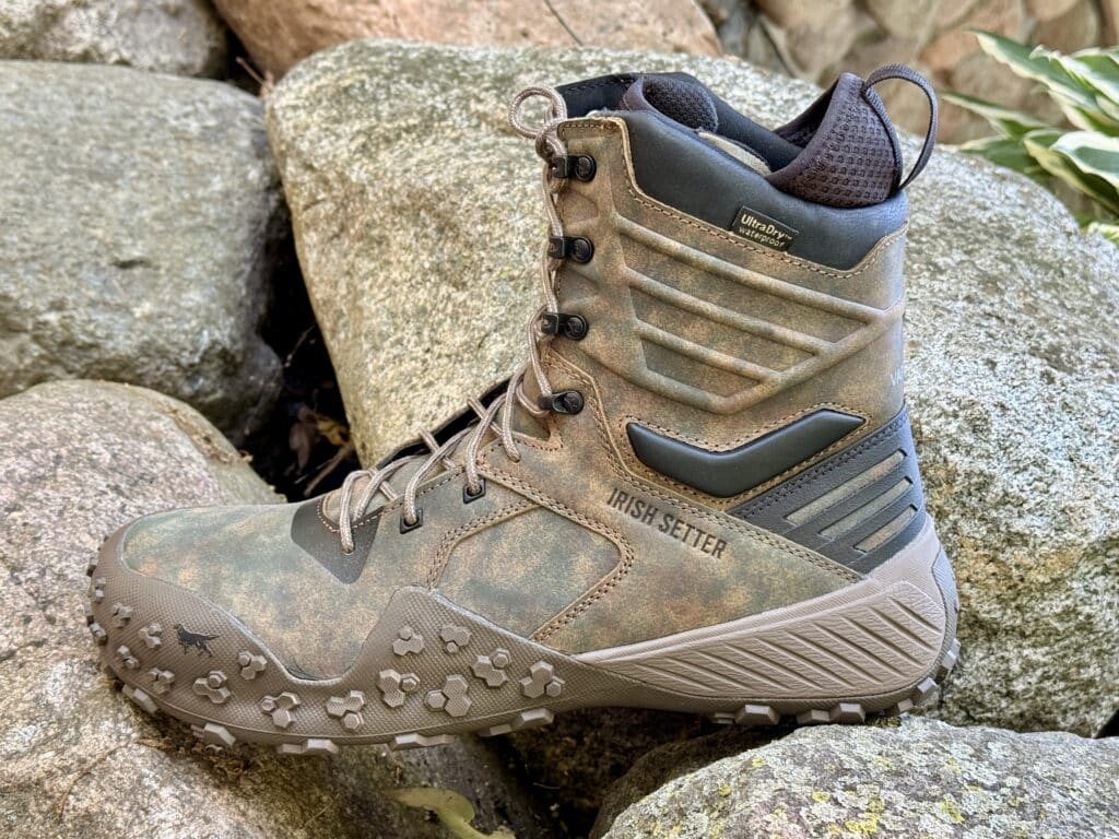 8-inch VaprTrek waterproof leather camo boot